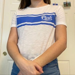 VS PINK Blue Stripe Tee